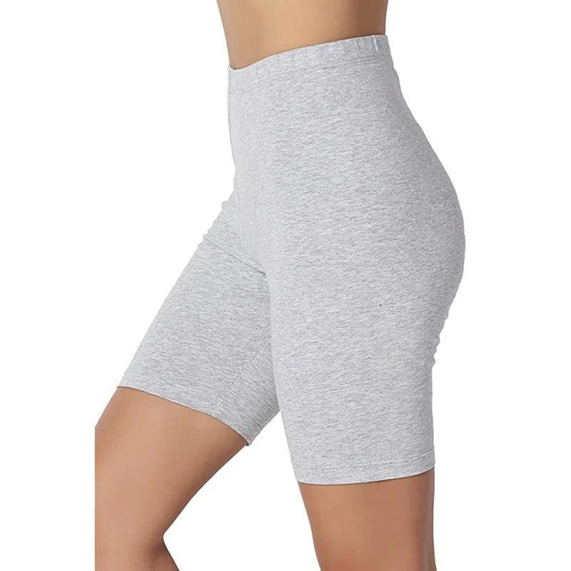 Women's Black Cotton Biker Shorts