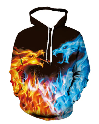 Skull Digital Print Anime Hoodie for Men and Women
