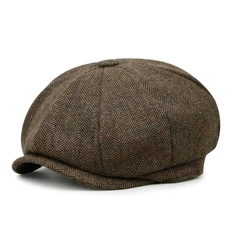 Men's Winter Painter Beret - Warm Octagonal Hat