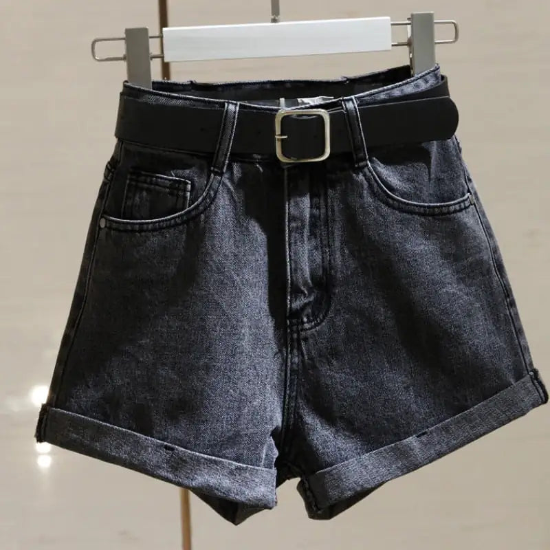 High Waist Loose Curling Women's Denim Shorts