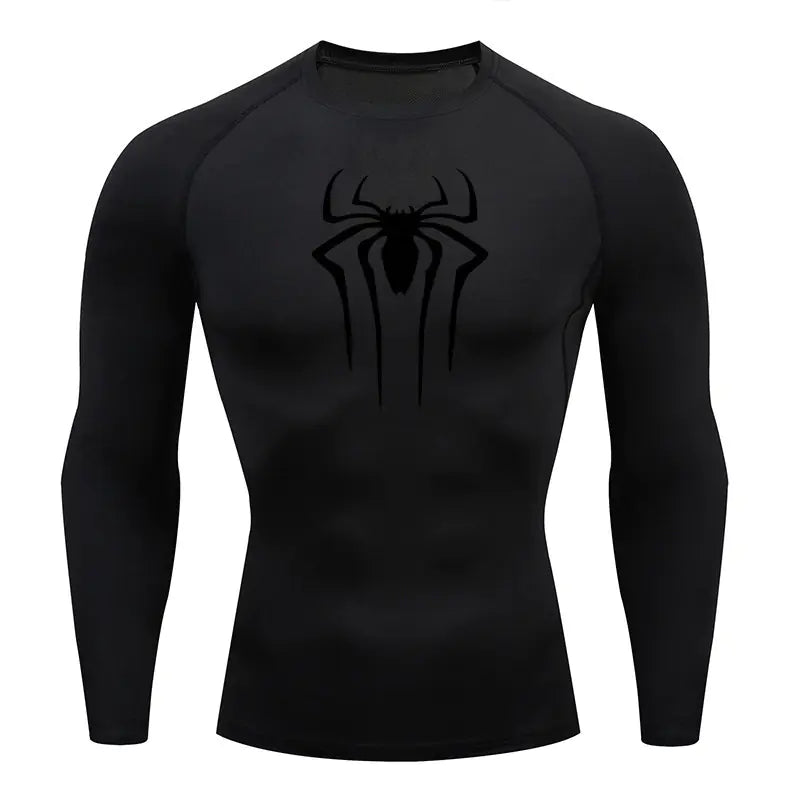 Men's Long Sleeve Fitness Shirt - Breathable Polyester T-Shirt