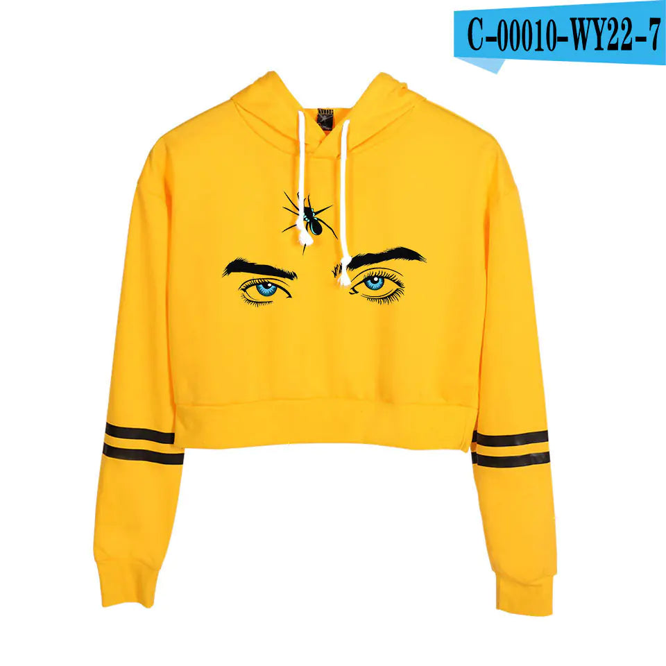 Singer Hoodie Crop Top Series for Women