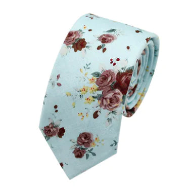 Xinclubna Korean Style Cotton Tie, 6cm Casual Print Tie