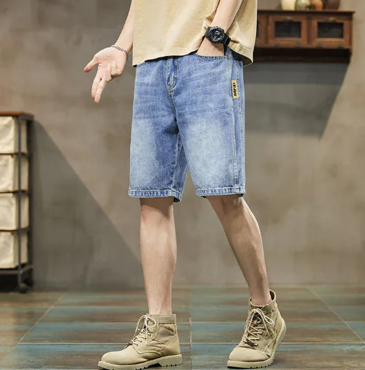 Men's Stretch Denim Five-Point Shorts