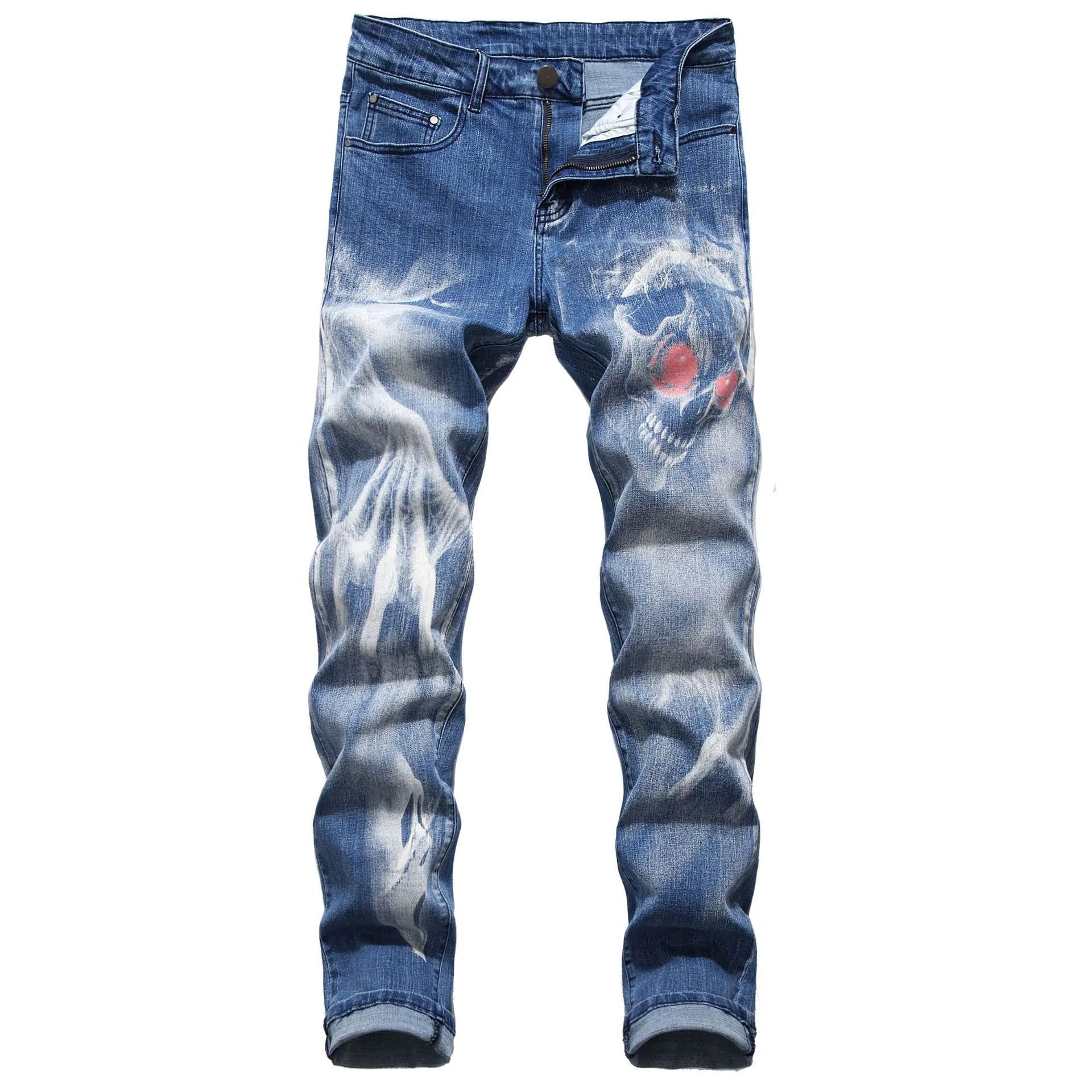 Personalized Slim 3D Pattern Men's Jeans Pants
