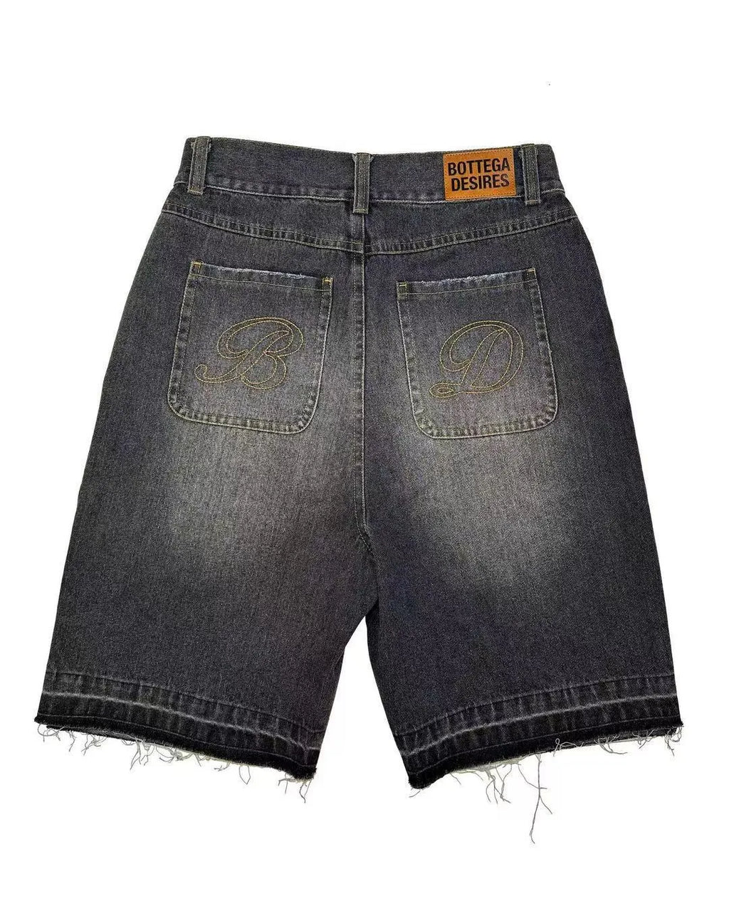 Men's Retro Alphabet Print Loose Denim Shorts