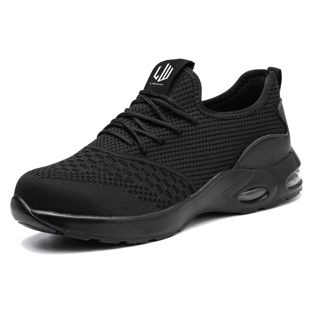 LIWEGHT Steel Toe Shoes for Women Lightweight Safety Shoes Women Comfortable Composite Steel Toe Sneakers Indestructible Shoes(Black 44)