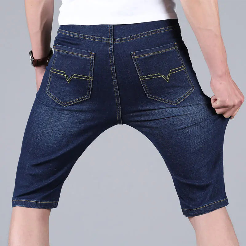 Men's Summer Loose Fit Denim Shorts - Straight Cut