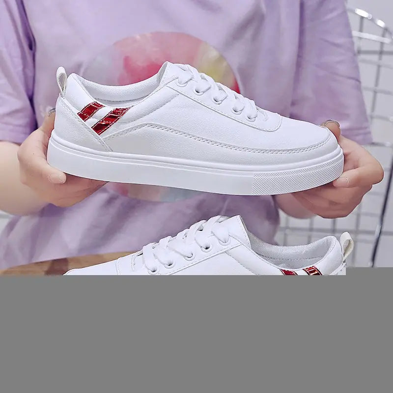 Colorful White Sneakers, Casual Style Sneakers