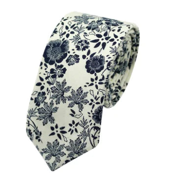 Xinclubna Korean Style Cotton Tie, 6cm Casual Print Tie