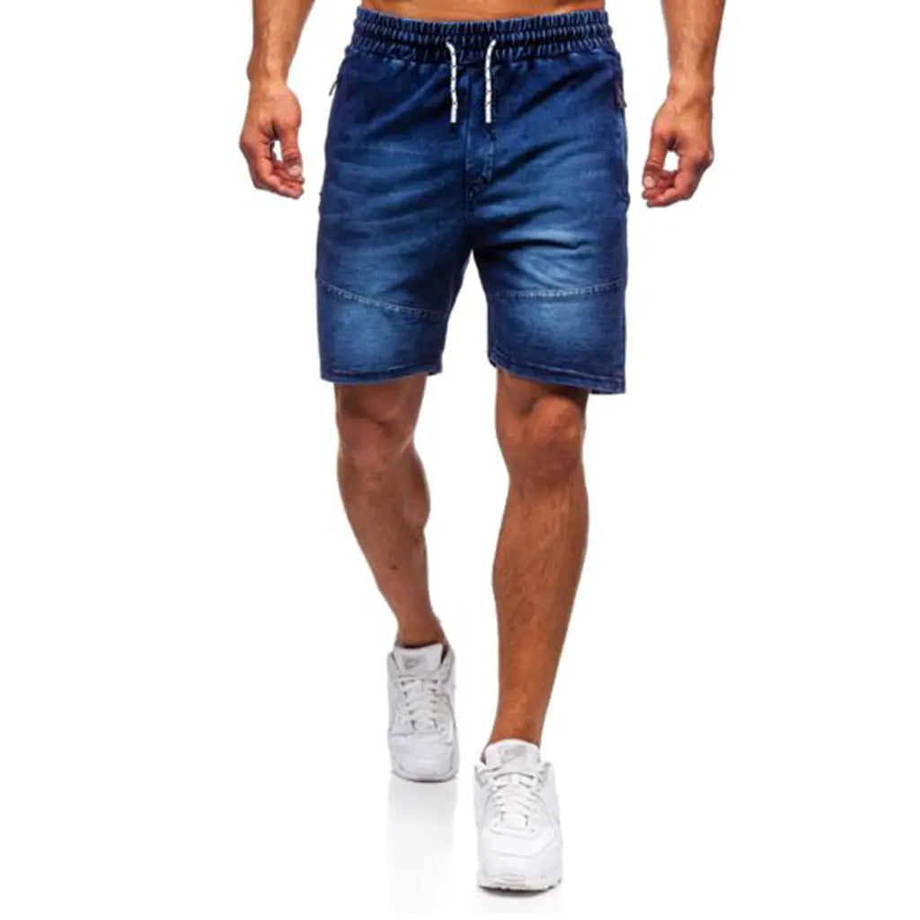 Men's Casual Elastic Denim Sports Shorts