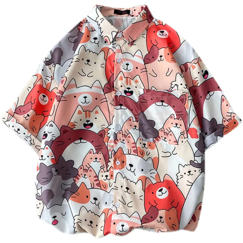 Chic Vintage Print Long Sleeve Shirt for Women