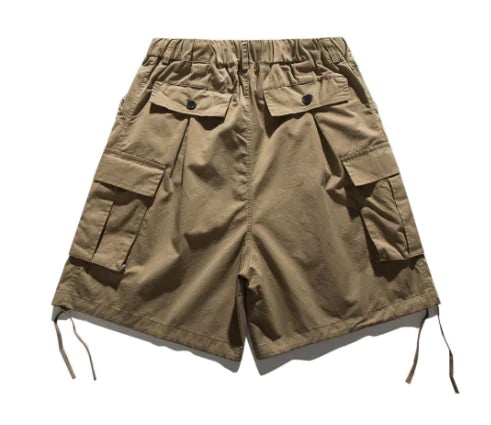 Pleated Multi-pocket Casual Shorts for Men