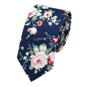 Xinclubna Korean Style Cotton Tie, 6cm Casual Print Tie
