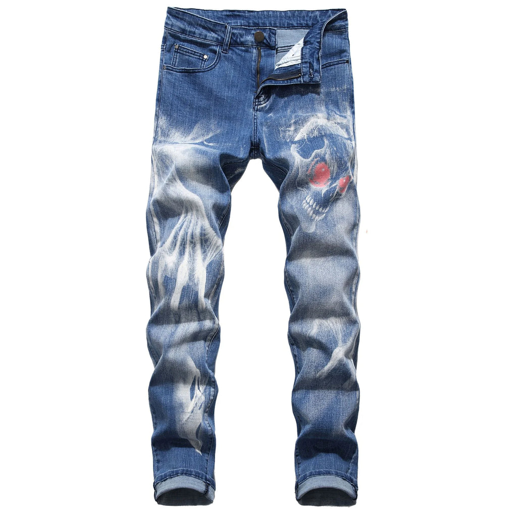 Personalized Slim 3D Pattern Men's Jeans Pants
