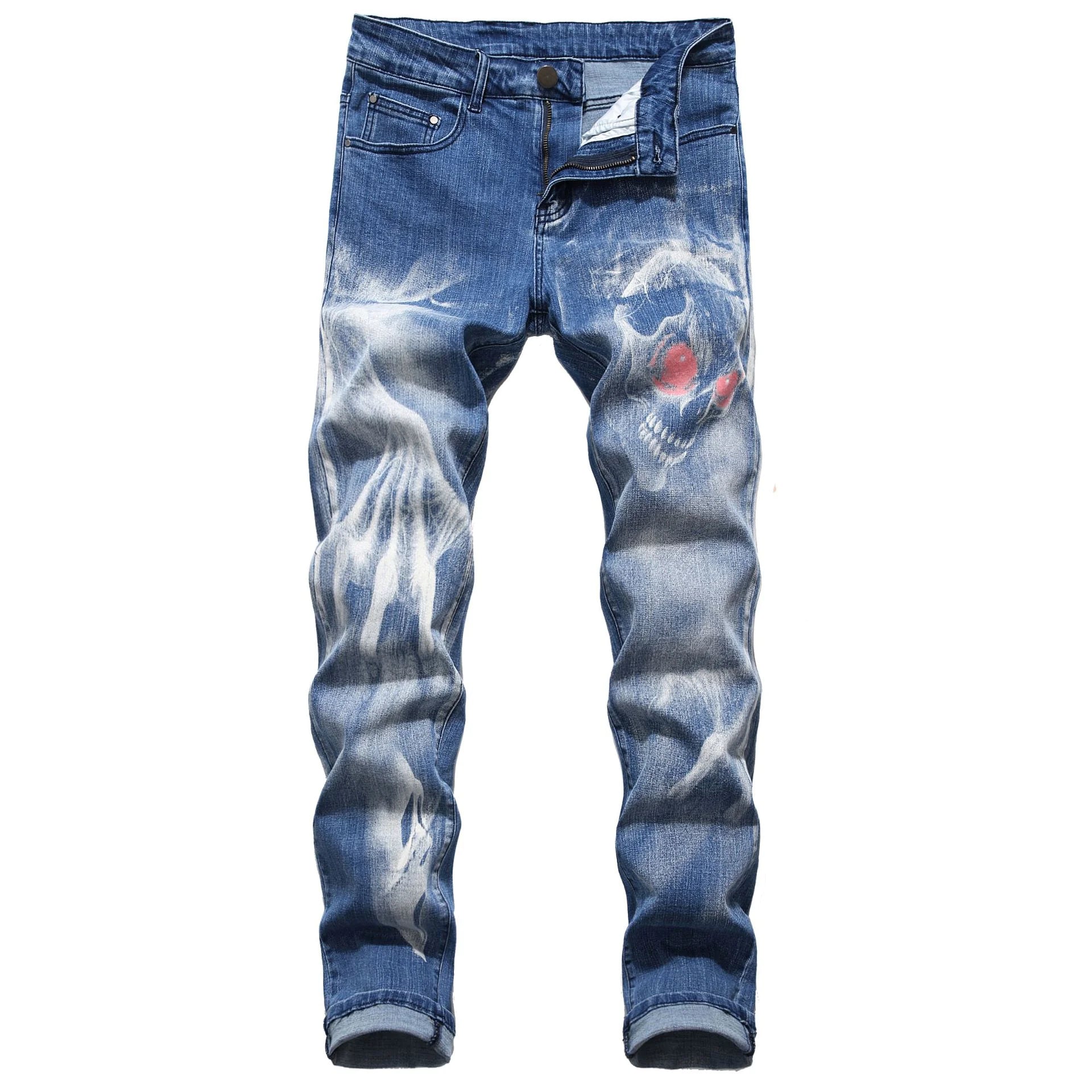 Personalized Slim 3D Pattern Men's Jeans Pants