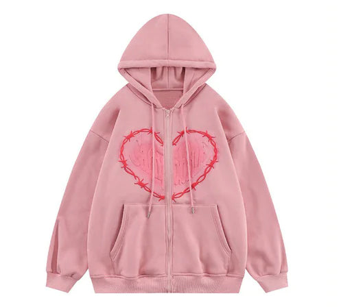 Unisex Heart Foam Print Hoodie for Men