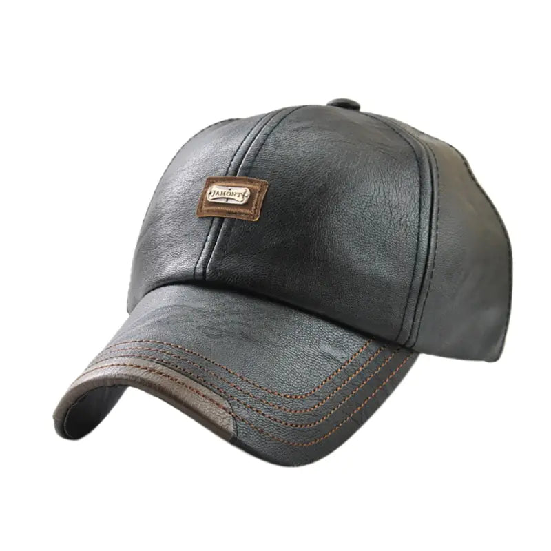 Trendy Men's Leather Baseball Cap for Casual Wear