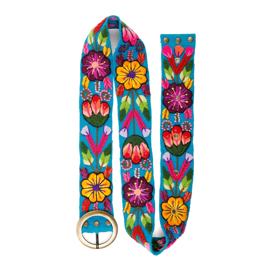 RAYMIS Embroidered Belt For Women | Flower Belt Womens Belts | Floral Belt for Women Belt | Mexican Belt Style | Embroidery Belt | Boho Belts For Women | Hippie Belt | Peruvian Women Belts