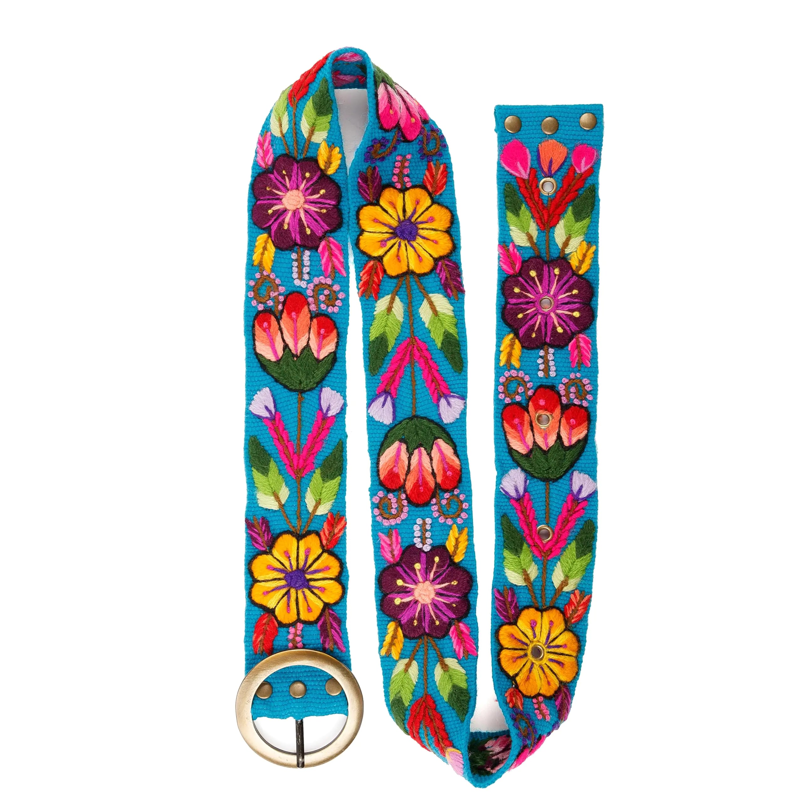 RAYMIS Embroidered Belt For Women | Flower Belt Womens Belts | Floral Belt for Women Belt | Mexican Belt Style | Embroidery Belt | Boho Belts For Women | Hippie Belt | Peruvian Women Belts