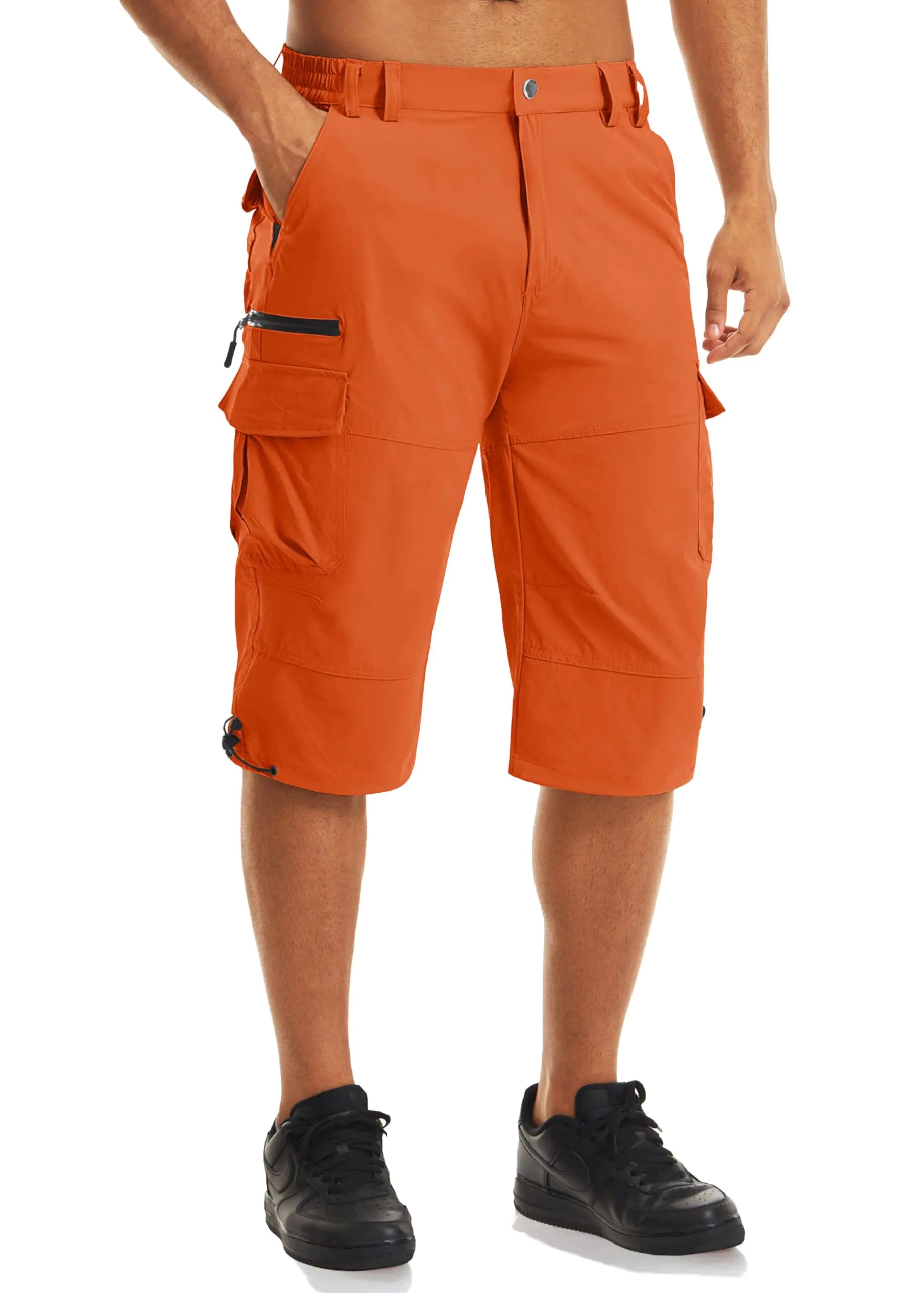 MAGCOMSEN Hiking Pants Mens Cargo Shorts Work Shorts for Men Hiking Shorts Camping Shorts Fishing Pants Summer Shorts Golf Shorts Work Shorts Men Orange