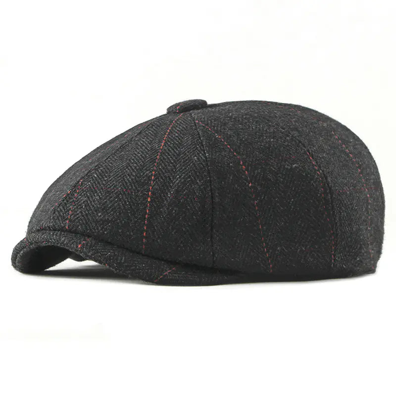 Men's Winter Painter Beret - Warm Octagonal Hat