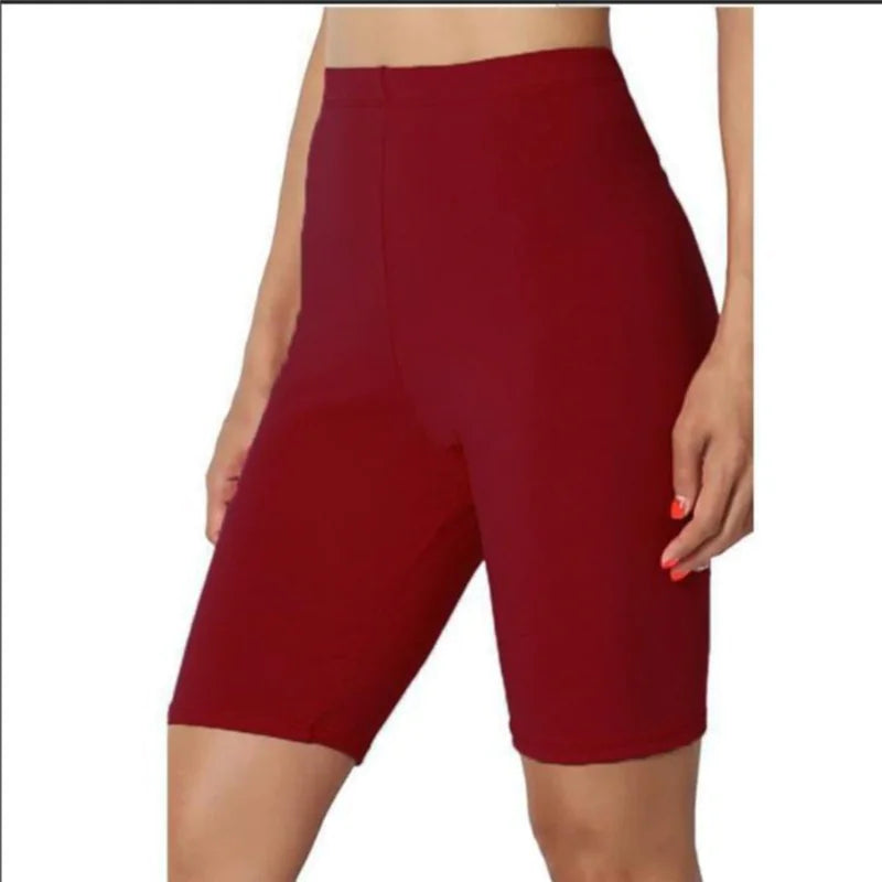 Women's Black Cotton Biker Shorts