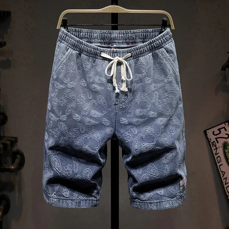 Men's Loose Fit Large Denim Shorts for Summer