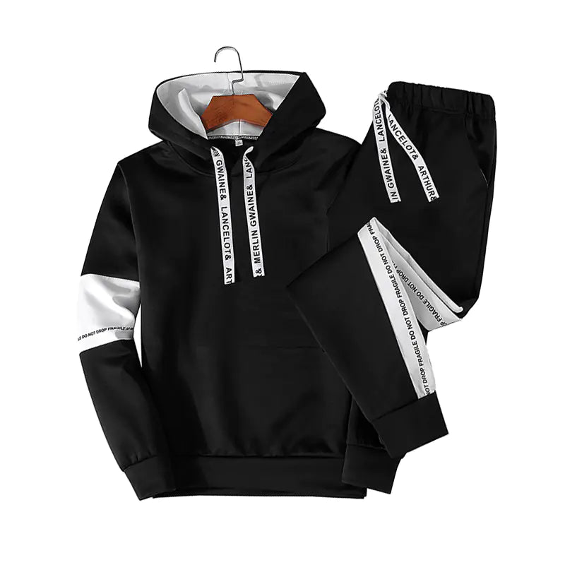 Korean Style Hoodie Set for Men - Long Sleeve Sportswear