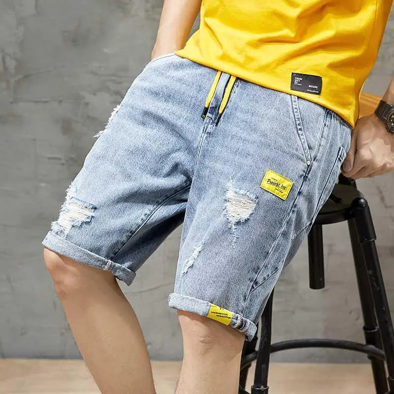 Men's Loose Five-Point Summer Denim Shorts