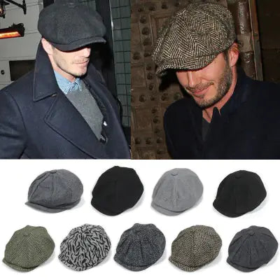 Men's Winter Painter Beret - Warm Octagonal Hat