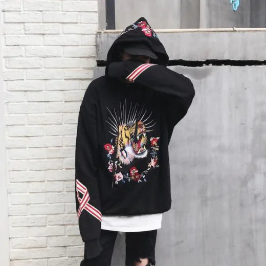Spring Heavy Embroidery Hoodie for Men, High Street Fashion