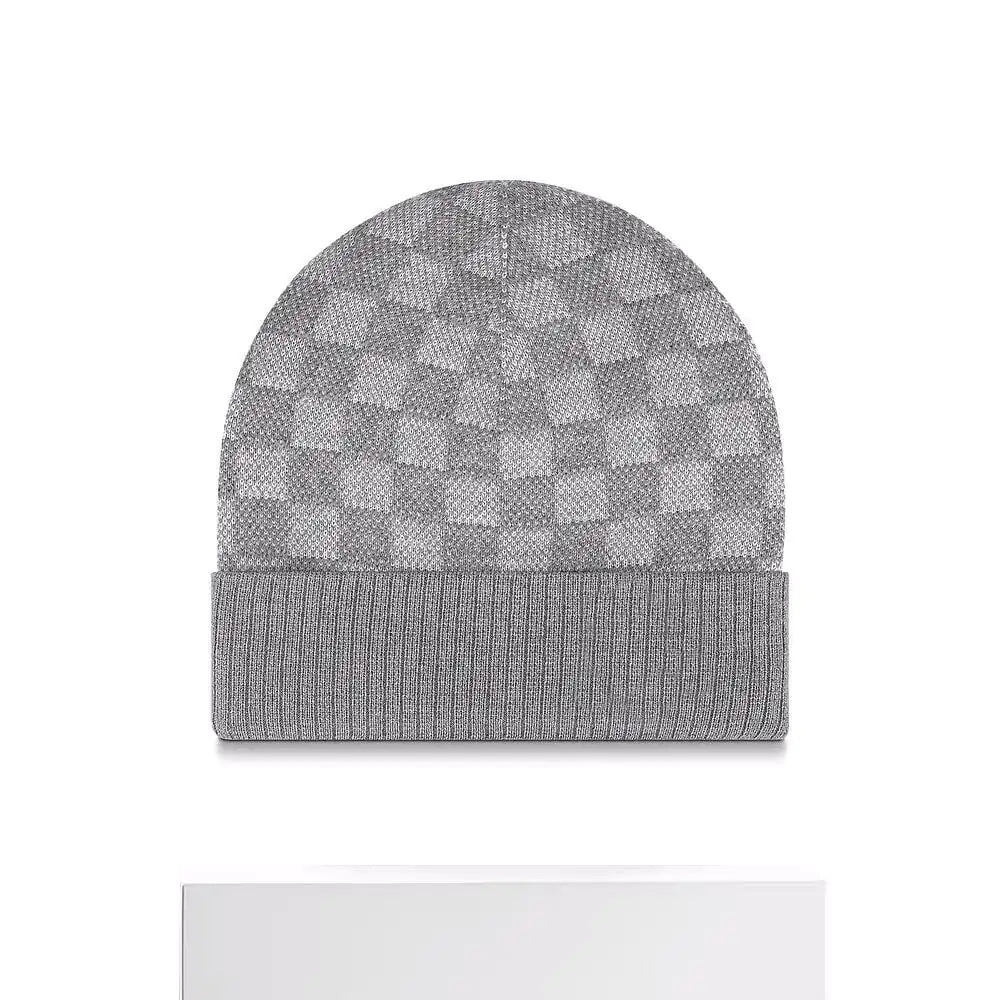 Plaid Knit Women's Chessboard Hat