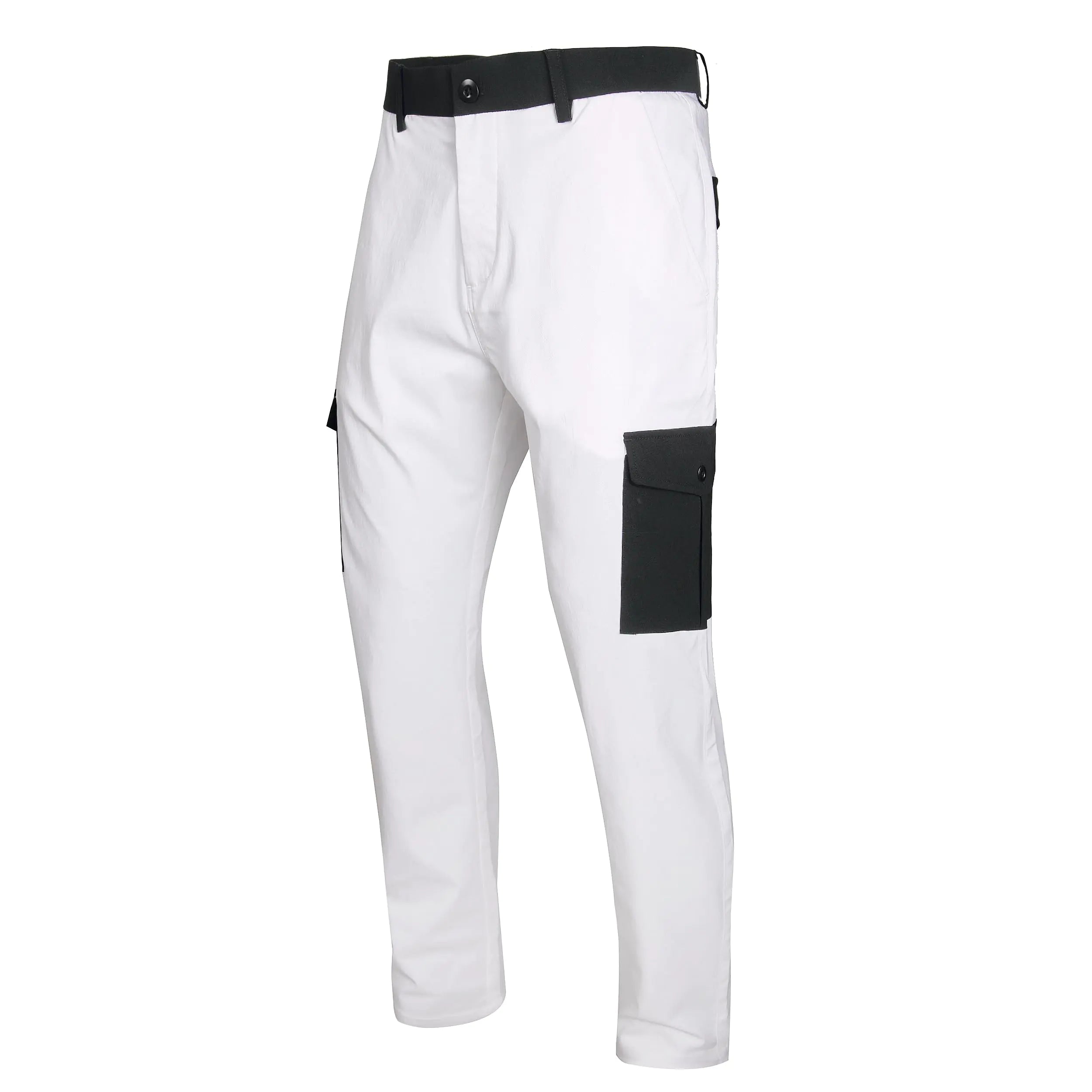 NOVOCCT Cargo Pants for Men - Relaxed Fit Mens Cargo Pants - Premium High Stretch Multi-Pockets Casual Chinos Pants for Men (White H24A 42)