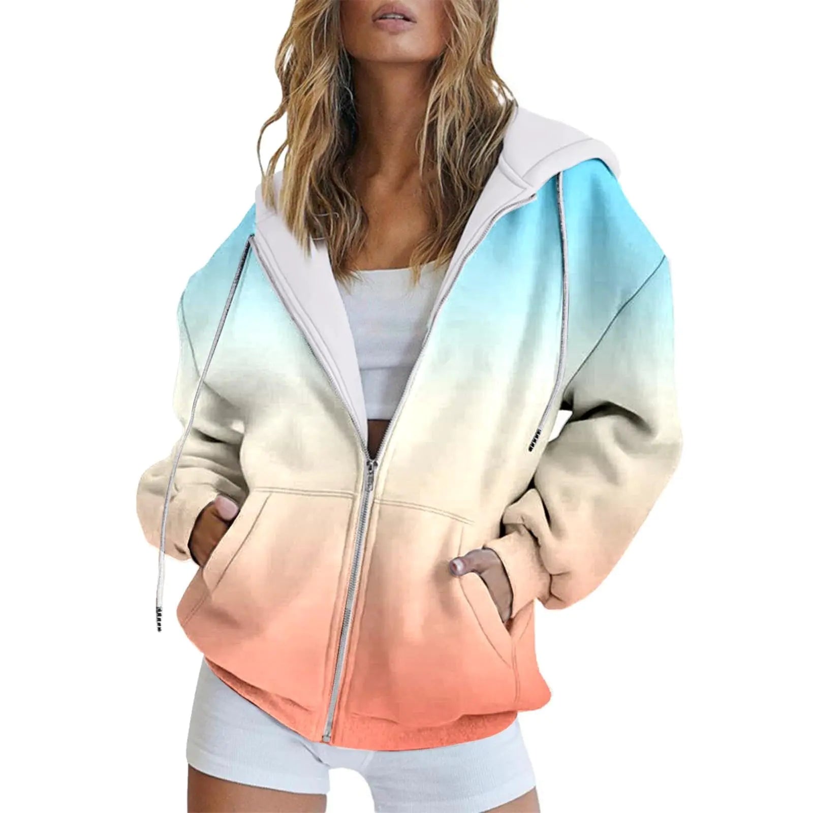 Muyise Solid Zip Hoodie Women Off The Shoulder Sweatshirt Navy Women Hoodie Petite Womens Cotton Terry Hoodies Oversized White Sweatshirt Women Bee Hoodie Bee Hoodie(C-Orange4X-Large)
