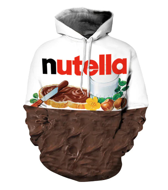 Cartoon Nutella 3D Print Long Sleeve Hoodie for Men
