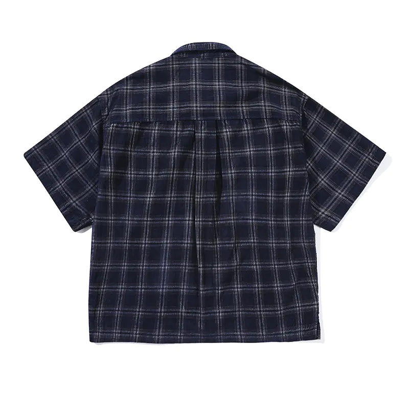 Vintage Corduroy Short Sleeve Shirts for Men and Women
