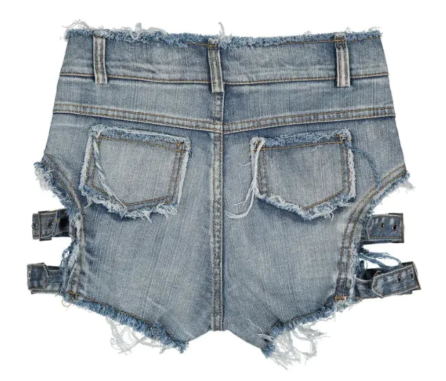 Women's High Waist Distressed Denim Shorts