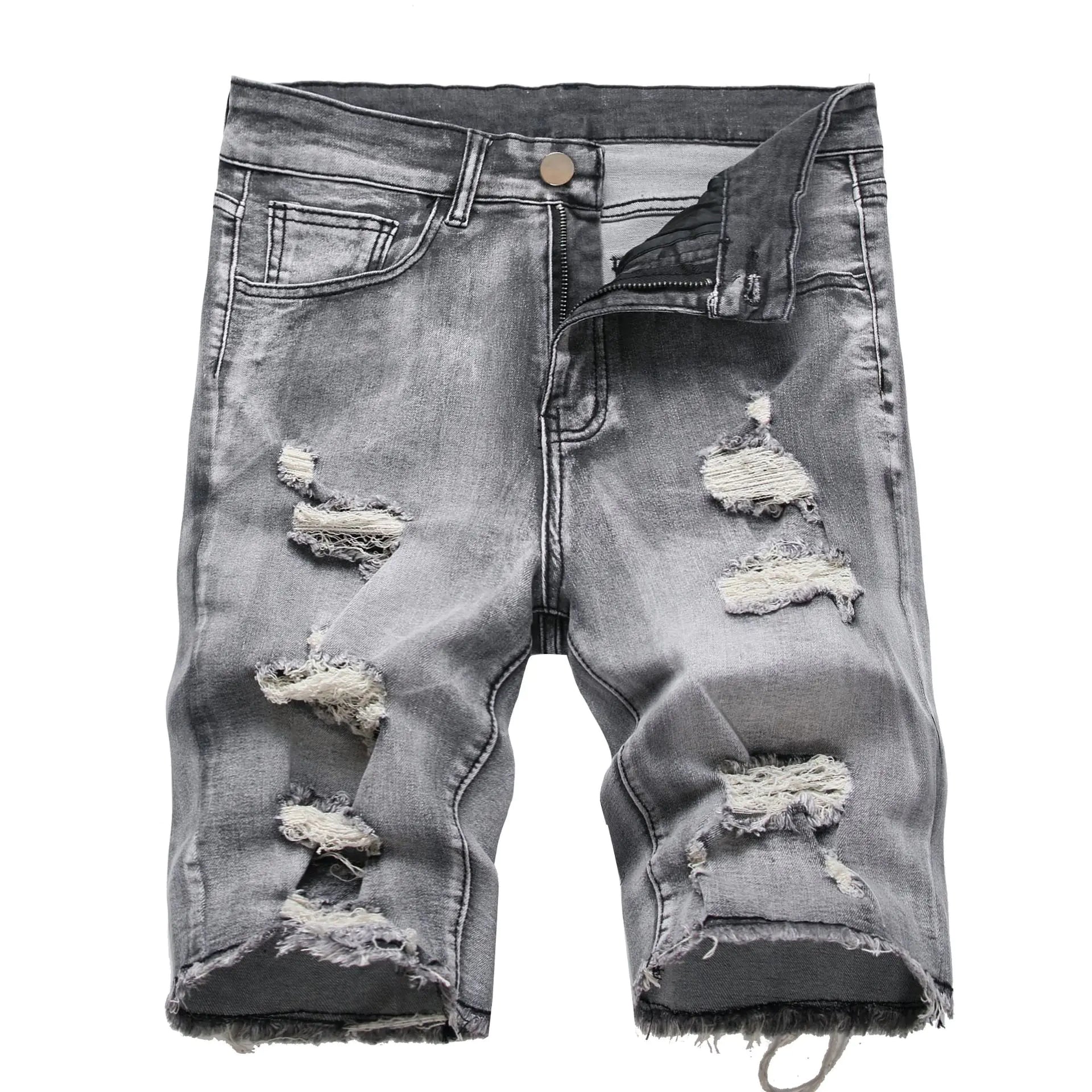 2023 Men's Vintage Distressed Denim Shorts