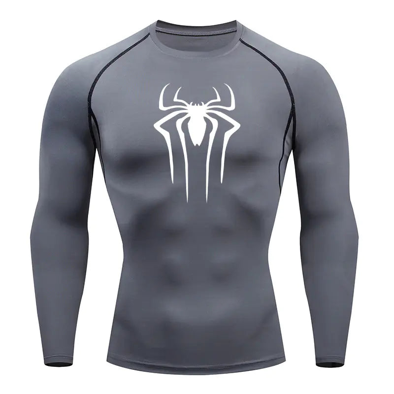 Men's Long Sleeve Fitness Shirt - Breathable Polyester T-Shirt