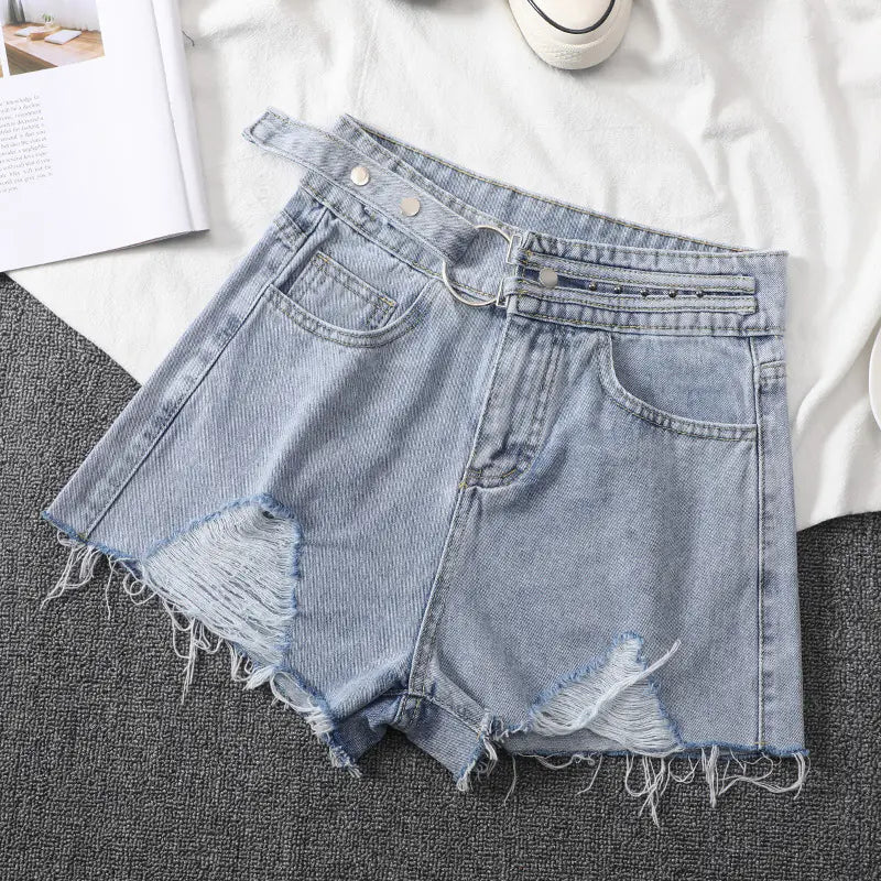Women's Ripped Loose Denim Shorts