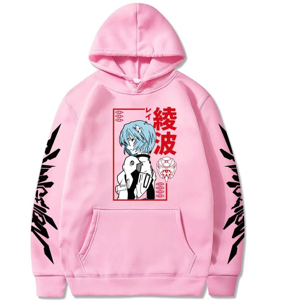 Evangelion Printed Loose Fit Hoodie for Men