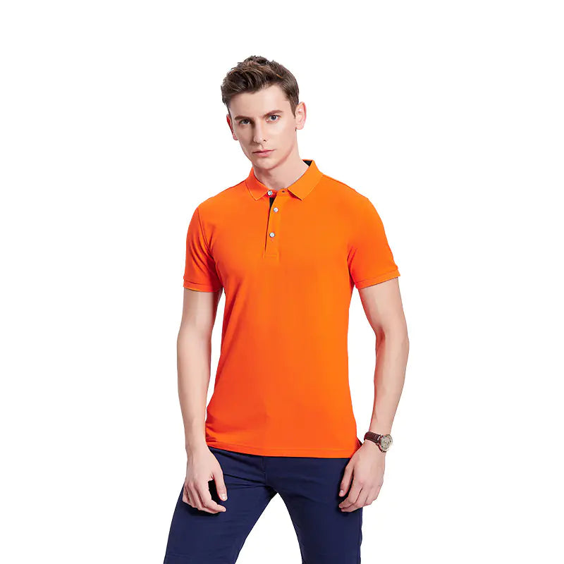 Men's Summer Polo Shirt - Slim Fit Solid Color T-Shirt