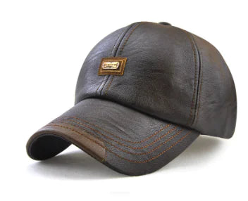 Trendy Men's Leather Baseball Cap for Casual Wear