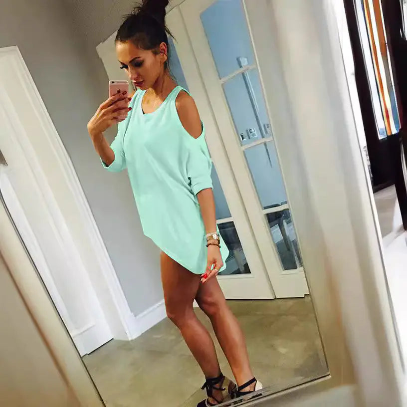 Plus Size Loose Shoulder T-Shirt for Women