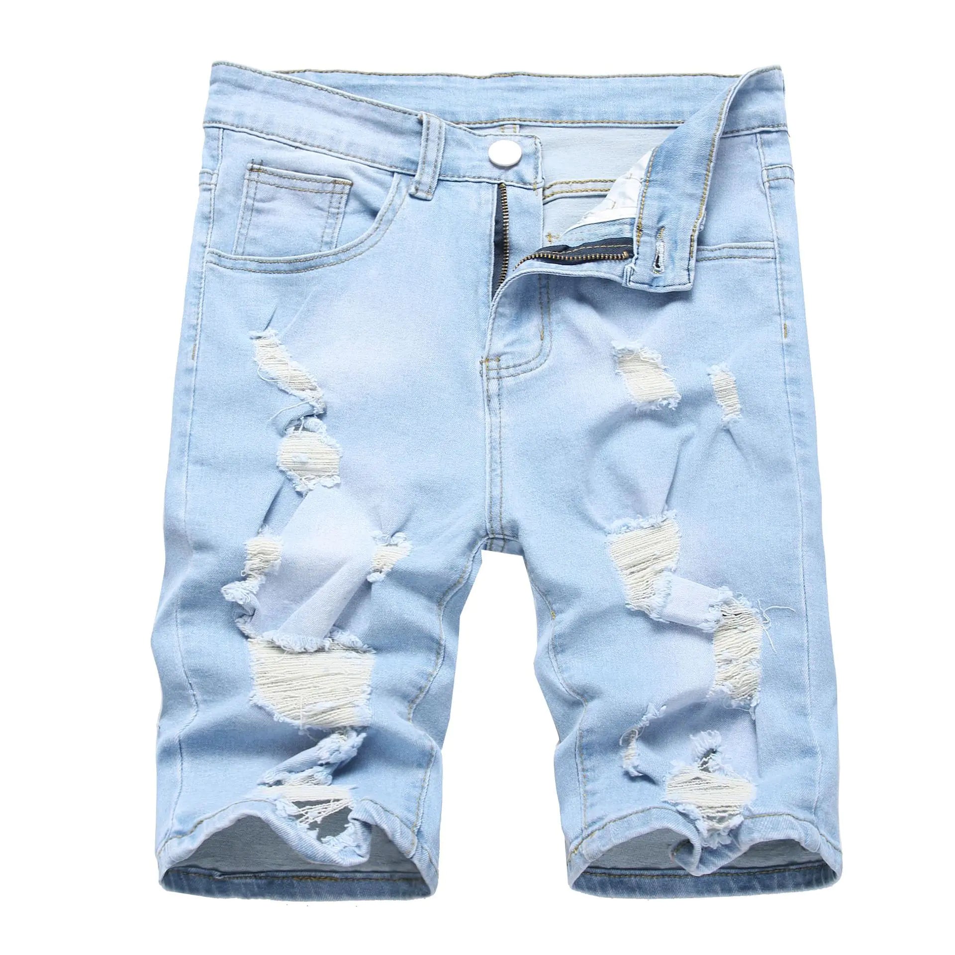 2023 Men's Vintage Distressed Denim Shorts
