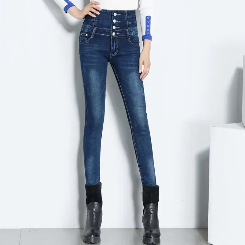 High Waist Slim Fit Stretch Women's Jeans