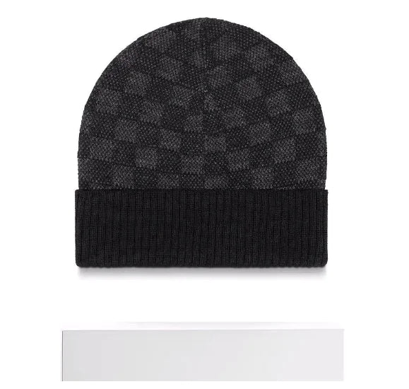 Plaid Knit Women's Chessboard Hat