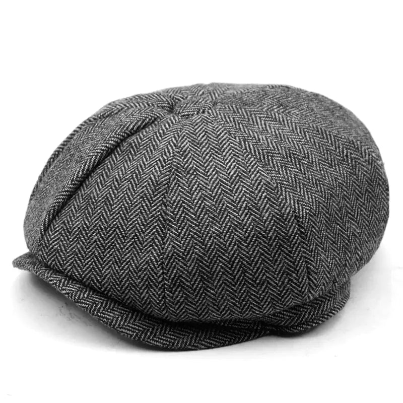Men's Winter Painter Beret - Warm Octagonal Hat