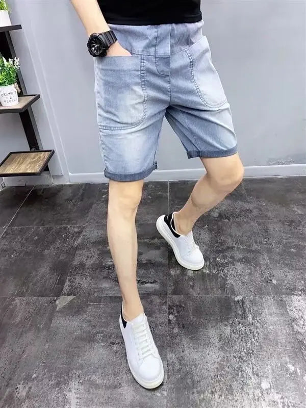 Trendy Slim Denim Shorts for Men - Summer Style